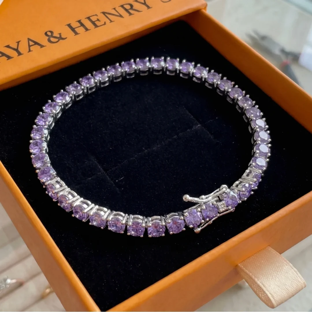 Amethyst Tennis Bracelet | Gold - Image 3