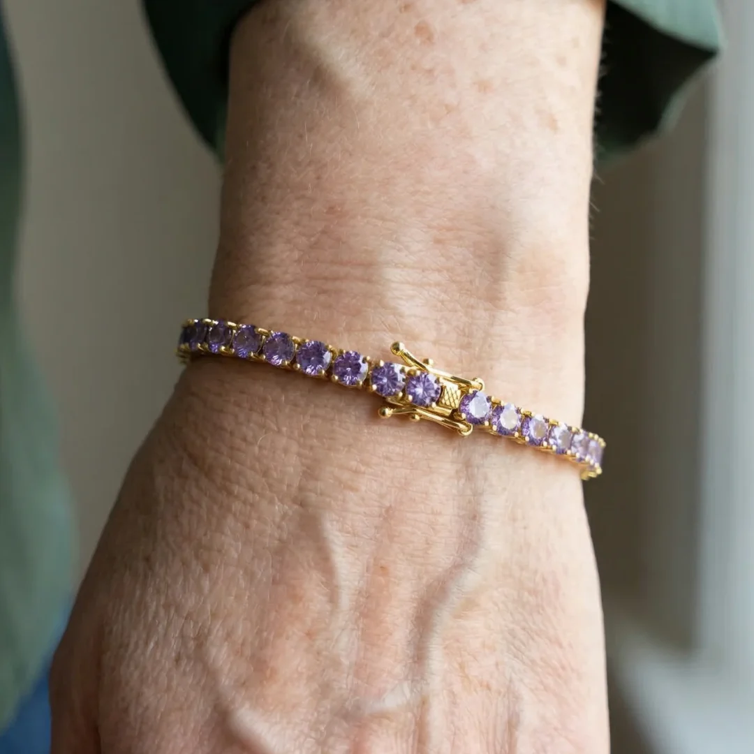 Amethyst Tennis Bracelet | White Gold - Image 4