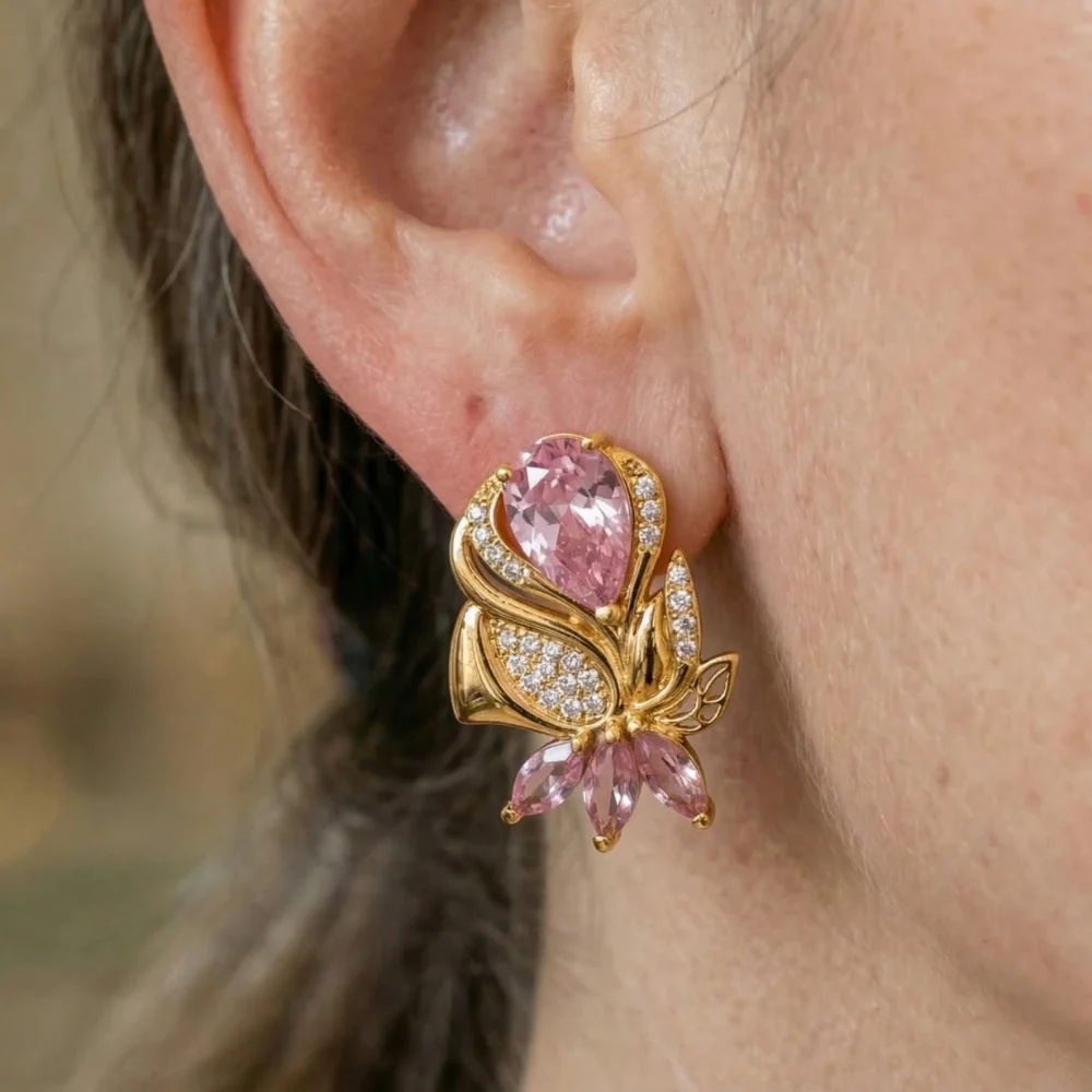 Amorette Rosepetal Earrings | Gold - Image 2