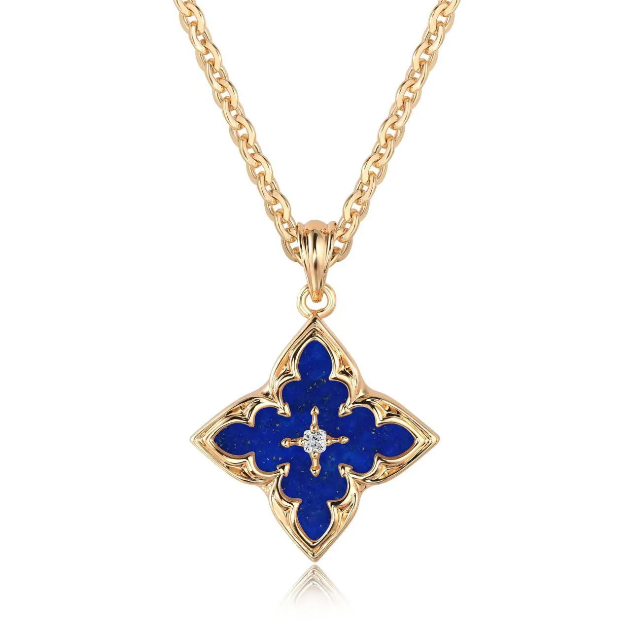 Brown Clover Pendant Necklace | Gold - Image 2
