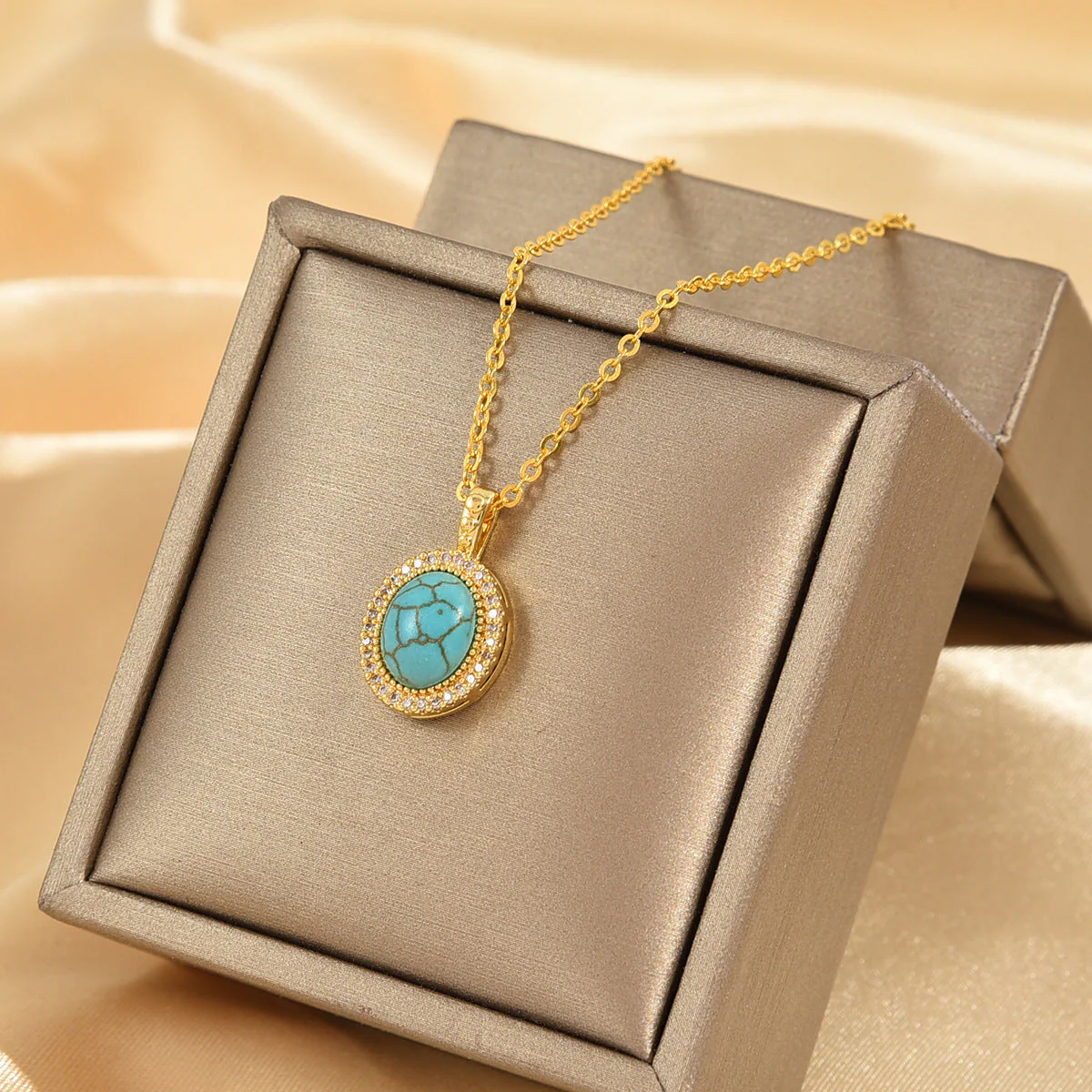 Calysse Azure Bloom Necklace | Gold - Image 2
