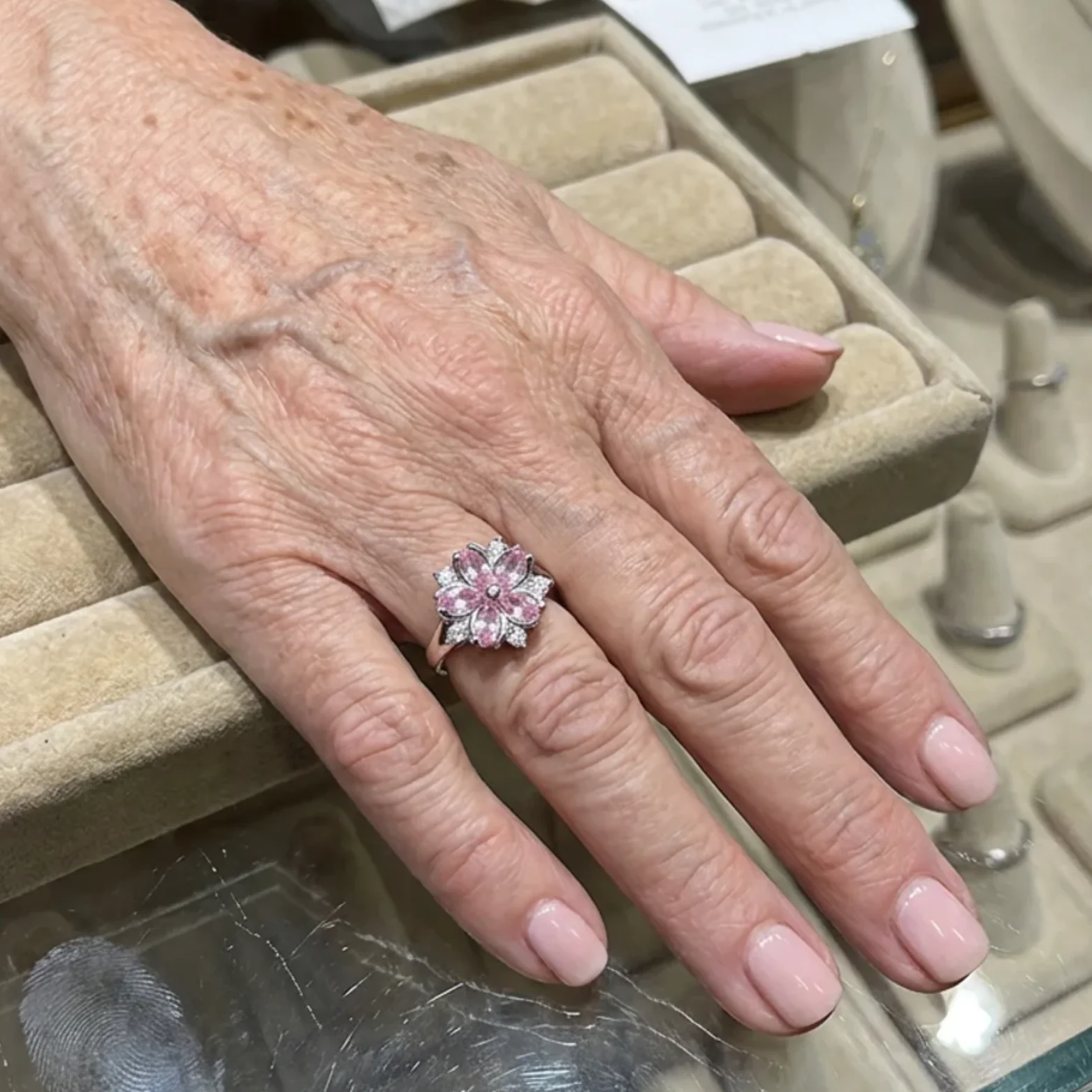 Cherry Blossom Ring | White Gold - Image 2