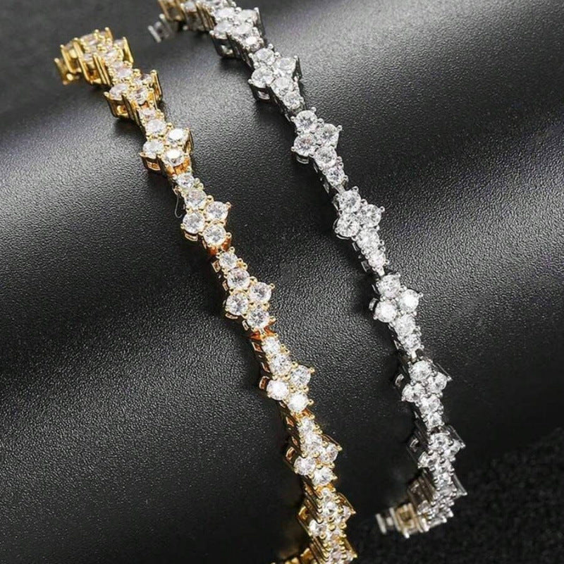Classic Cluster Tennis Bracelet | White Gold - Image 4