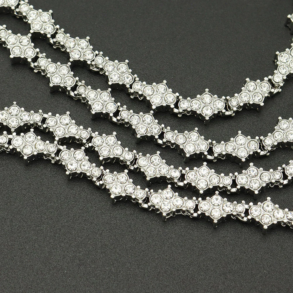 Classic Cluster Tennis Necklace | White Gold - Image 2