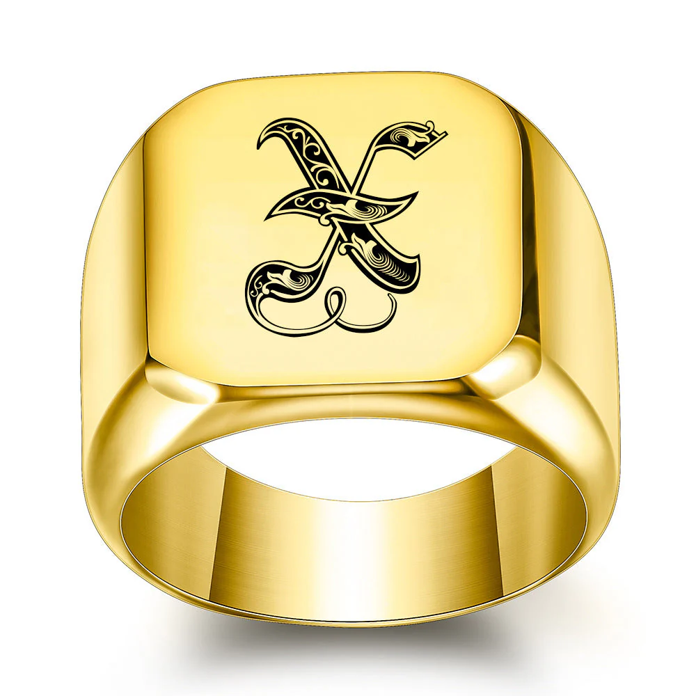 Classic Noble Initial Ring | Gold - Image 24