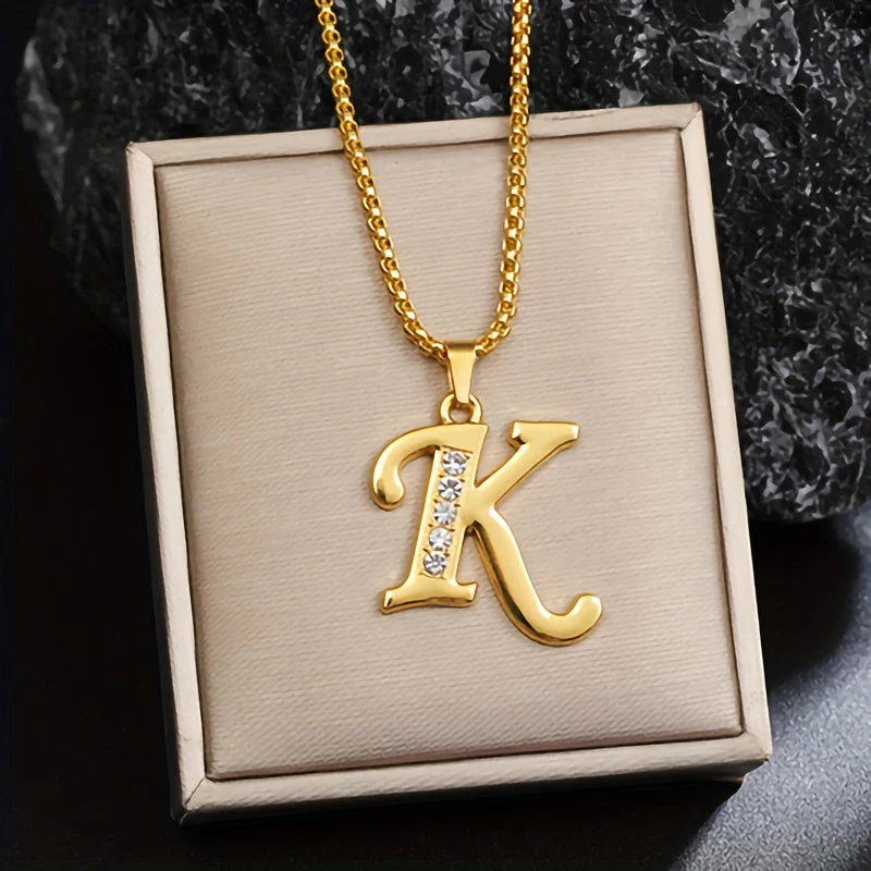 Crystal Accent Initial Necklace | Gold - Image 11