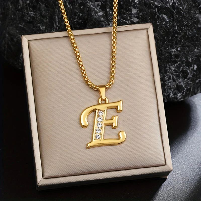 Crystal Accent Initial Necklace | Gold - Image 5