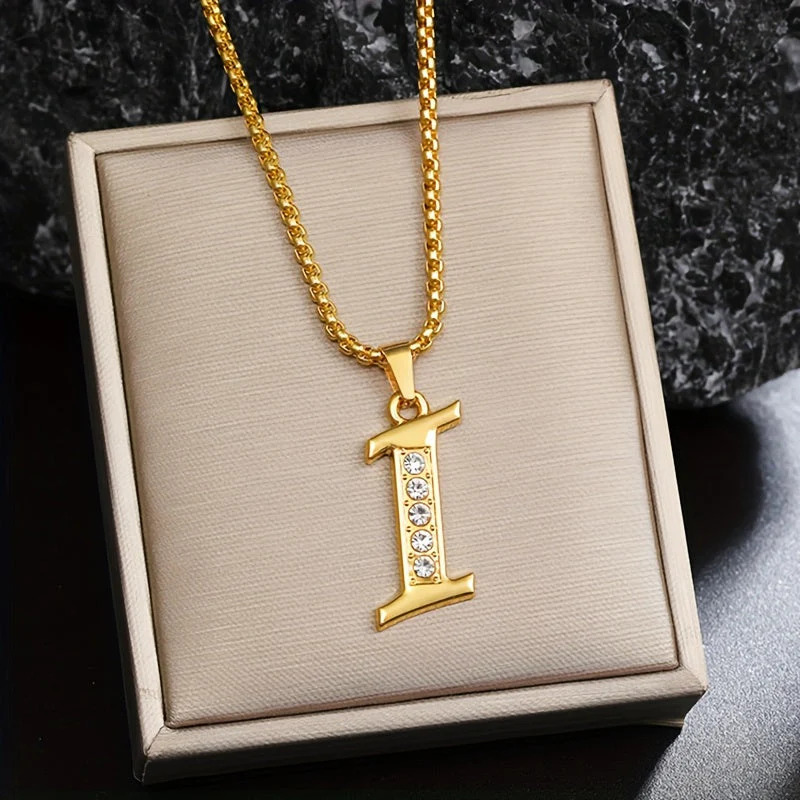 Crystal Accent Initial Necklace | Gold - Image 9