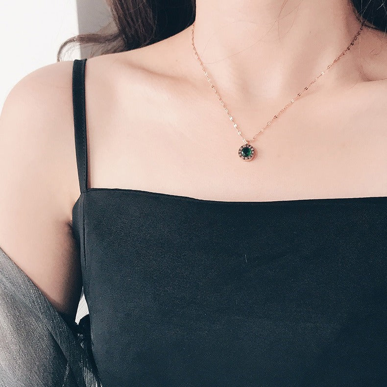 Emerald Dial Necklace | Gold - Image 3