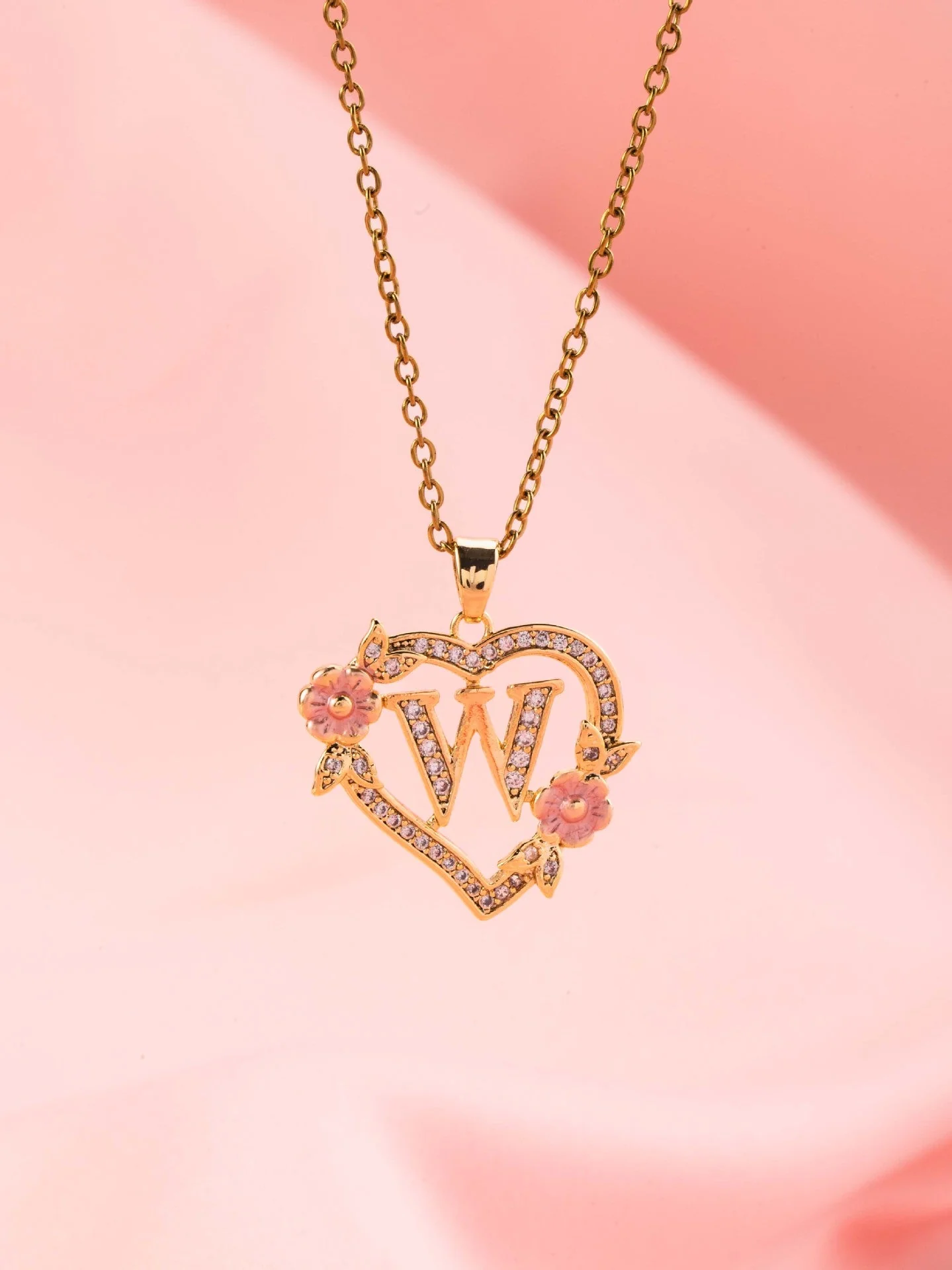 Floral Charm Initial Necklace | Gold - Image 21