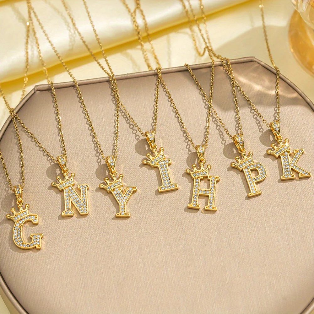 Initial Crown Necklace | Gold - Image 3