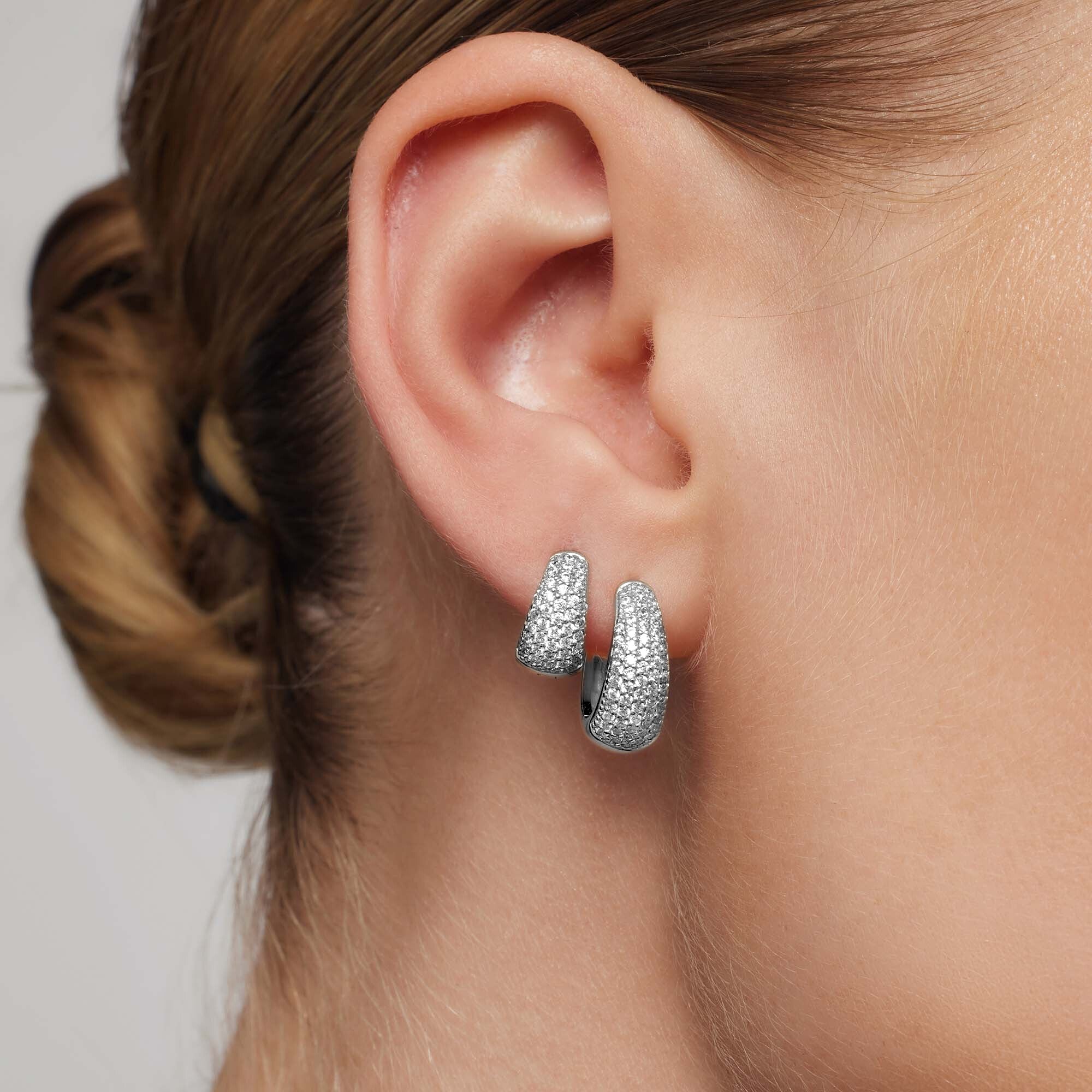 Jules Mini Hoops | White Gold - Image 3