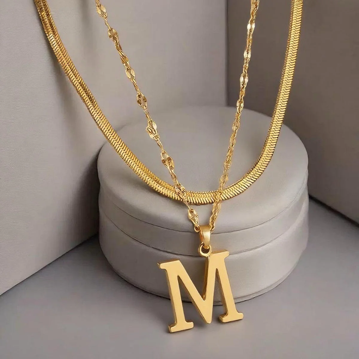 Layered Initial Necklace | Gold