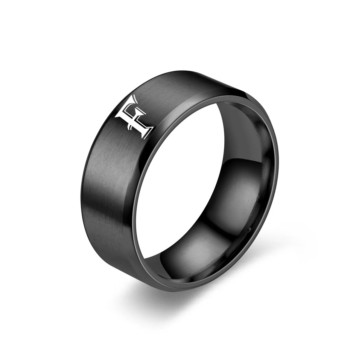 Obsidian Initial Ring | Black Finish - Image 6