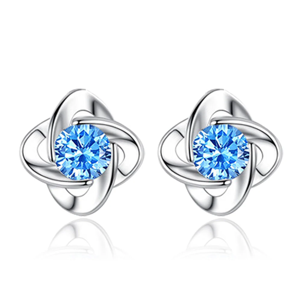 Seren Clover Loop Set Blue | White Gold - Image 2