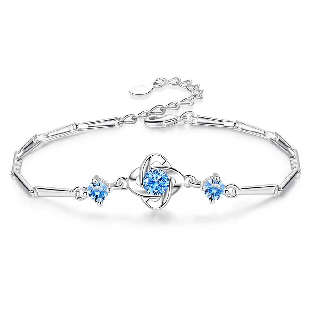 Seren Clover Loop Set Blue | White Gold - Image 3
