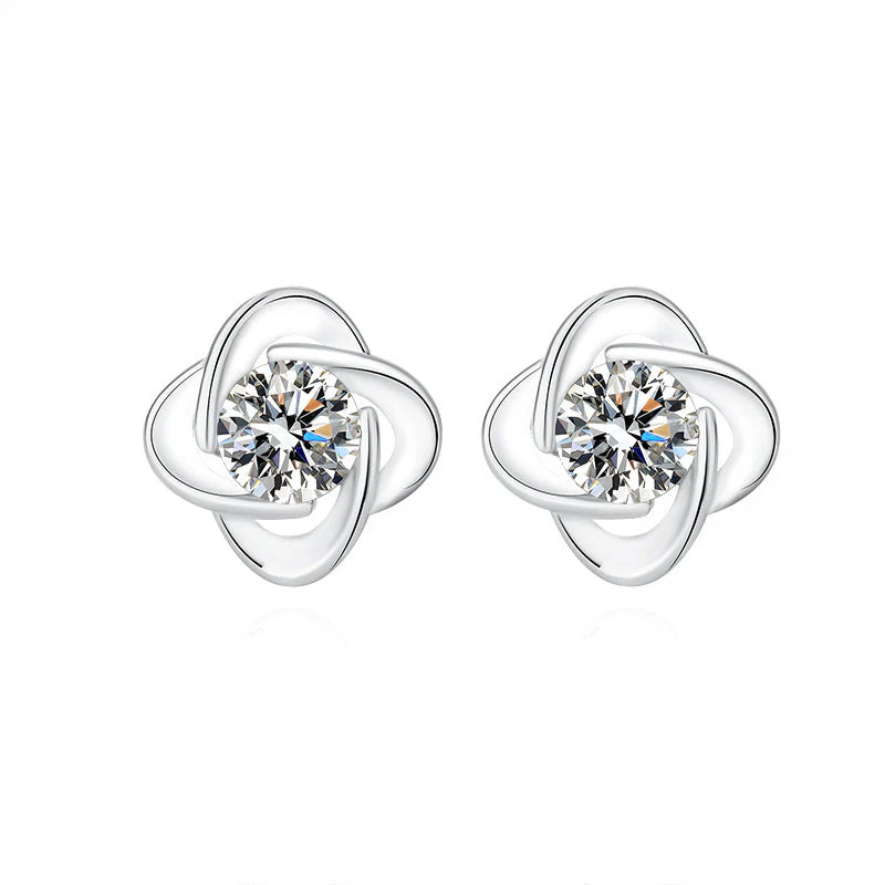 Seren Clover Loop Set | White Gold - Image 2