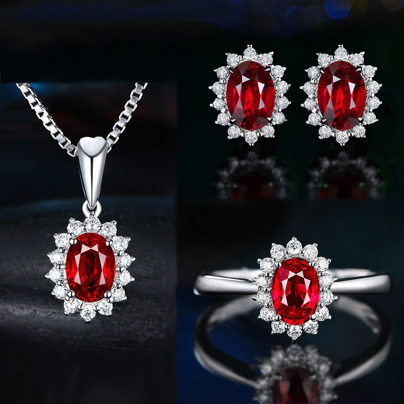 Sophia Fleurane Red Set | White Gold