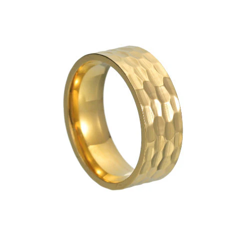 Varek Hammered Band Ring | White Gold - Image 2